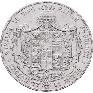 Prusko - král., Friedrich Wilhelm IV., 1840 - 1861, 2 Tolar spolkový 1841 A, KM.440.1 (Ag900), 36.9