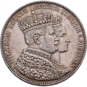 Prusko - král., Wilhelm I., 1861 - 1888, Tolar spolkový 1861 A - korunovační, Berlín, KM.488
