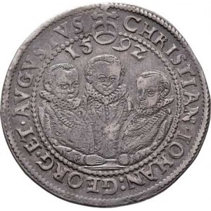 Sasko, Christian II., Joh.Georg a August, 1591 - 1611, 1/2 Tolar 1592, Drážďany-Hans Biener, Haupt.