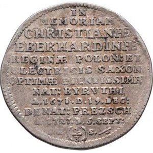 Sasko, Friedrich August I., 1694 - 1733, 1/3 Tolar 1727 IGS - na úmrtí Kristiny Eberhardiny,