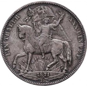 Sasko - království, Johann, 1854 - 1873, Tolar spolkový 1871 B - vítězný, KM.1230 (Ag900,