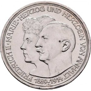 Anhalt, Friedrich II., 1904 - 1918, 3 Marka 1914 A - stříbrná svatba, Berlín, KM.30