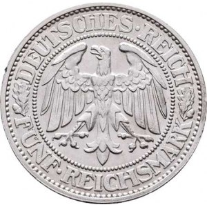 Německo - Výmarská republika, 1918 - 1933, 5 Marka 1931 J - dub, KM.56 (Ag500), 25.199g,