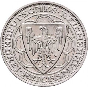 Německo - Výmarská republika, 1918 - 1933, 3 Marka 1927 A - Bremerhaven, KM.50 (Ag500), 15.056g