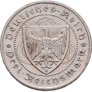 Německo - Výmarská republika, 1918 - 1933, 3 Marka 1930 A - Vogelweide, KM.69 (Ag500), 14.952g,