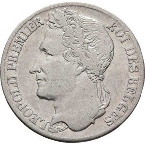 Belgie, Leopold I., 1831 - 1865, Frank 1834, KM.7.1 (Ag900), 4.955g, nep.rysky R!