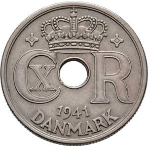 Faerské ostrovy, Christian X., 1912 - 1947, 25 Öre 1941 bz, Londýn, KM.5 (CuNi), 4.495g, nep.hr.,