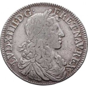 Francie, Ludvík XIV., 1643 - 1715, 1/2 Ecu 1659 zn.9, Rennes, KM.164.24 (Ag917),