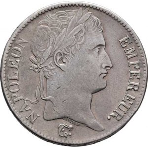 Francie, Napoleon I. - císař, 1804 - 1814, 1815, 5 Frank 1813 Q, Perpignan, KM.694.12 (Ag900),