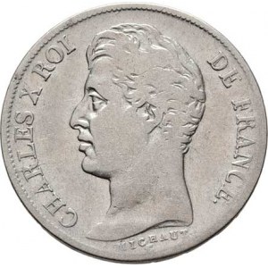 Francie, Karel X., 1824 - 1830, Frank 1828 W, Lille, KM.724.13 (Ag900), 4.876g,