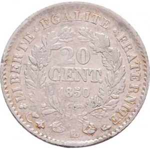 Francie, II.republika, 1848 - 1852, 20 Centimes 1850 BB, Strasbourgh, KM.758.2, 0.954g,