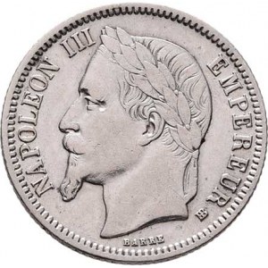 Francie, Napoleon III., 1852 - 1871, Frank 1866 BB, Strasbourgh, KM.806.2 (Ag835), 4.952g,