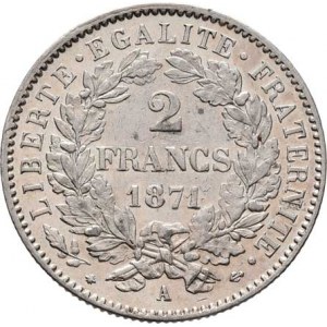 Francie, III.republika, 1871 - 1940, 2 Frank 1871 A, Paříž, KM.817.1 (Ag835), 9.951g,