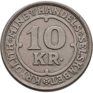Grónsko, Christian X., 1912 - 1947, 10 Koruna 1922 HCN-GJ, Kodaň, KM.Tn49 (CuNi),