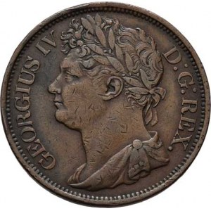 Irsko, George III., 1820 - 1830, Penny 1822, KM.148 (Cu), 17.219g, dr.hr., dr.rysky,