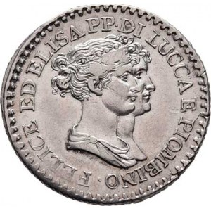 Itálie - Lucca, Felix a Elisa Bonaparte, 1805 - 1814, Franco 1806 - dvojportrét, KM.23 (Ag900), 4.9