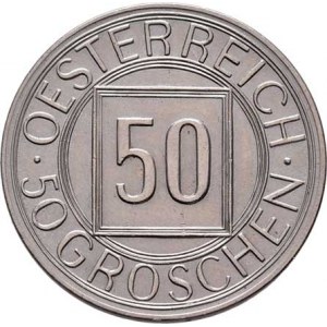 Rakousko, I. republika, 1918 - 1938, 50 Groš 1934 - tzv. Nachtschilling, KM.2850 (CuNi),