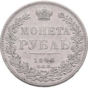 Rusko, Mikuláš I., 1825 - 1855, Rubl 1846 SPB-PA, Petrohrad, Cr.168.1 (Ag868),