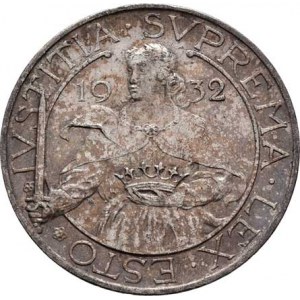San Marino, republika, 10 Lira 1932 R, Řím, KM.10 (Ag835, pouze 25.000 ks),