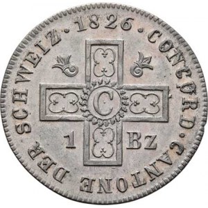 Švýcarsko - kanton Basilej, Batzen 1826 B, KM.208 (bilon), 2.538g, pěkná patina,