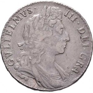 Velká Británie, William III., 1694 - 1702, 1/2 Crown 1697 bz - 9.rok vlády, SCBC.3487, KM.491.7,