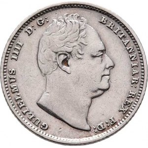 Velká Británie, William IV., 1830 - 1837, 6 Pence 1834, Londýn, SCBC.3836, KM.712 (Ag925),