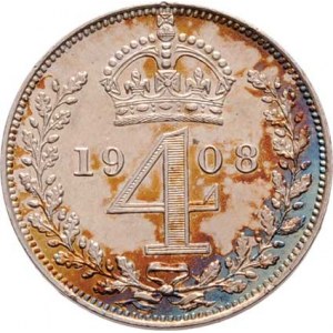 Velká Británie, Edward VII., 1901 - 1910, 4 Pence 1908 - typ Maundy Sets, Londýn, SCBC.3986,