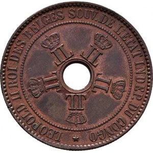Belgické Kongo, Leopold II., 1865 - 1909, 10 Cent 1888, KM.4 (Cu), 19.960g, nep.hr., nep.rysky,
