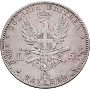 Eritrea, Umberto, 1889 - 1900, 5 Lira / Talero 1896, KM.4 (Ag800), 27.832g, nep.hr.,