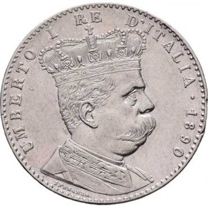 Eritrea, Umberto, 1889 - 1900, 2 Lira 1890 R, Řím, KM.3 (Ag835), 9.928g, dr.hr.,