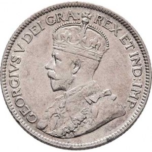 Kanada - Newfoundland, George V., 1910 - 1936, 25 Cents 1919 C, KM.17 (Ag925), 5.829g, nep.hr.,