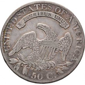 USA, 50 Cent 1827 - hlava Liberty, KM.37 (Ag892), 13.307g,