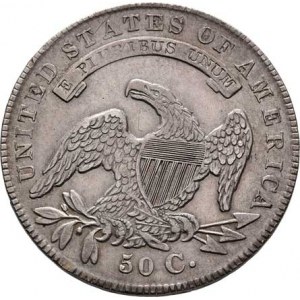 USA, 50 Cent 1836 - hlava Liberty, KM.37 (Ag892), 13.520g,