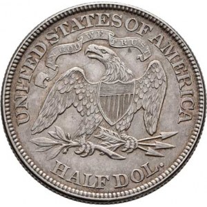 USA, 1/2 Dolar 1870 - sedící Liberty, KM.99 (Ag900),