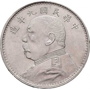 Čína, republika, 1911 -, Dolar, rok 9 (= 1920), generál Yuan Š-kchai, Y.329.6,
