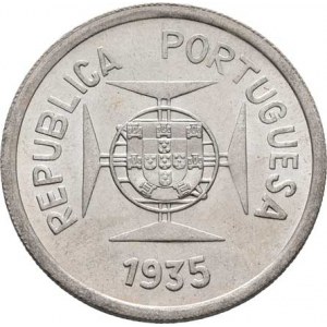 Portugalská Indie, kolonie republiky, 1908 -, Rupie 1935, KM.22 (Ag917), 11.542g, nep.rysky R!