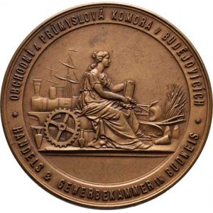 Praha - medaile Zemské jubilejní výstavy 1891, Peška - Obchodní komora v Č.Budějovicích b.l. -