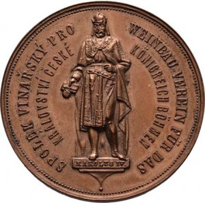 Praha - medaile Zemské jubilejní výstavy 1891, Spolek vinařský pro Království české b.l. - stojící