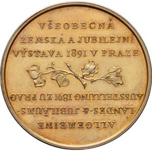 Praha - medaile Zemské jubilejní výstavy 1891, Braun - zlacený bronz pro spolupracovníky 1891 -
