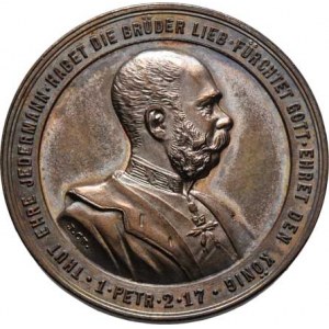 Praha - medaile Zemské jubilejní výstavy 1891, Christlbauer - návštěva císaře u sv.Michala 1891 -