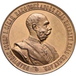Praha - medaile Zemské jubilejní výstavy 1891, Christlbauer - návštěva Fr.Josefa v Praze - poprsí