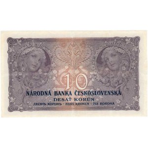 Československo - bankovky Národ. banky Československé, 10 Koruna 1927, série R004, BHK.22b, He.22a,