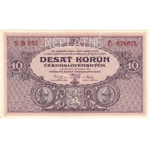 Československo - bankovky Národ. banky Československé, 10 Koruna 1927, série B023, BHK.22d, He.22b.