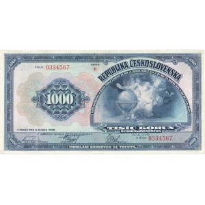 Československo - bankovky Národ. banky Československé, 1000 Koruna 1932, série B, BHK.26, He.26a, 