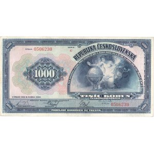 Československo - bankovky Národ. banky Československé, 1000 Koruna 1932, série C, BHK.26, He.26a.s2