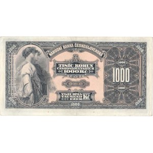 Československo - bankovky Národ. banky Československé, 1000 Koruna 1932, série C, BHK.26, He.26a.s2