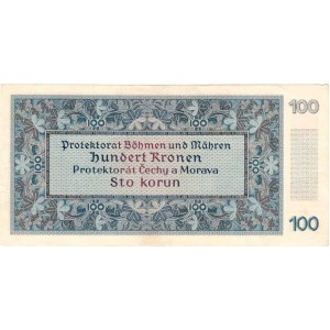 Protektorát Čechy a Morava, 1939 - 1945, 100 Koruna 1940 - 1.vyd., série 27A, BHK.32, He.34a,