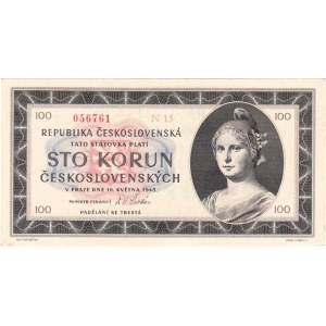 Československo - bankovky a státovky 1945 - 1953, 100 Koruna 1945, série N15, BHK.77c, He.82d,