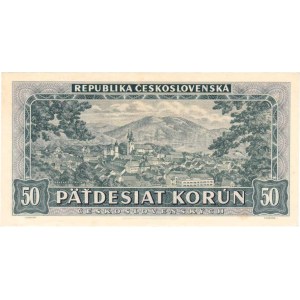 Československo - bankovky a státovky 1945 - 1953, 50 Koruna 1948, série A32, BHK.81b, He.88a2 nepe
