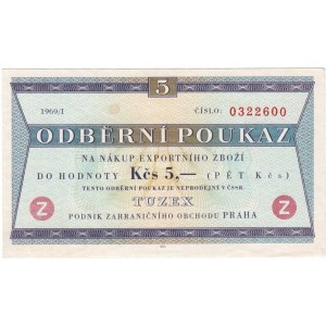 Československo - poukázky PZO Tuzex, 5 Koruna 1969/I. - Z - KŠK.35.V.1b, P-N.str.73,